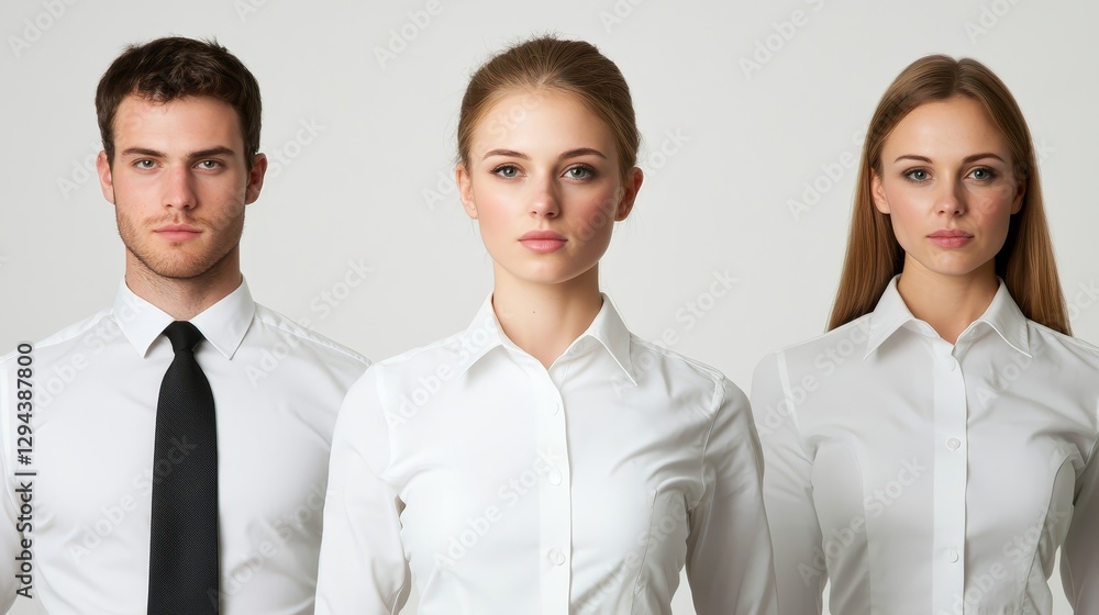 Confident professionals in white shirts and ties, a portrait of business excellence teamwork Confident professionals in white shirts and ties, a portrait of business excellence teamwork