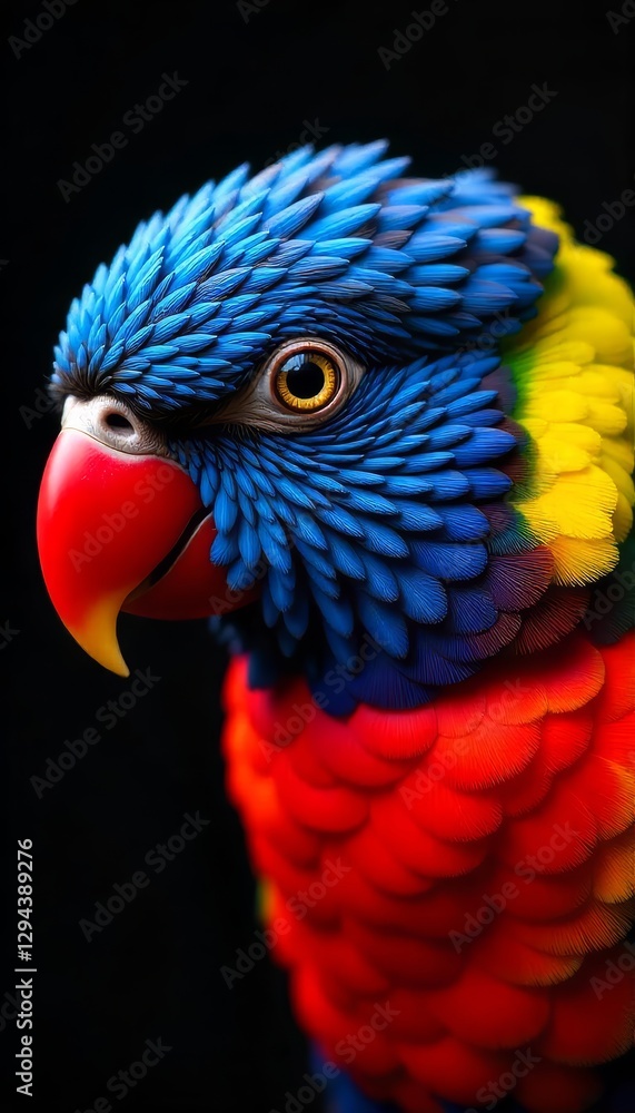 Obraz premium Vibrant Rainbow Lorikeet Portrait Candid Photography