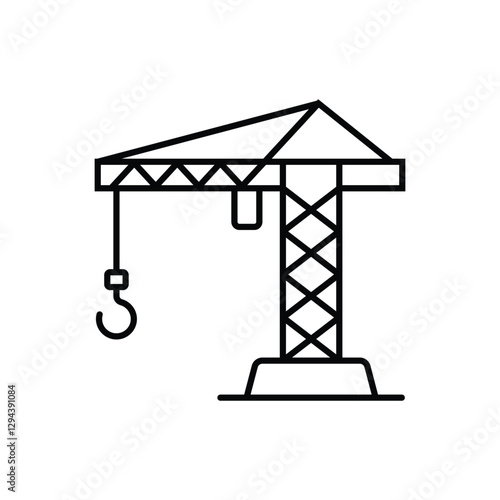 tower crane line art vector icon