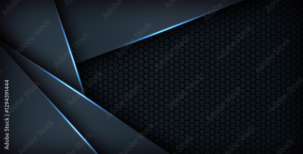 dark abstract blue light background gradient shapes. navy blue hexagon mesh pattern decoration. eps10 vector dark abstract blue light background gradient shapes. navy blue hexagon mesh pattern decoration. eps10 vector