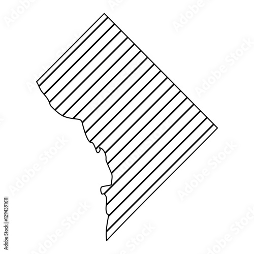 Map of Washington, D.C., USA. Washington, D. C. Map Black, United States Capital Town Border | US American City | Transparent Isolated | Variations. Modern Map - Washington D.C. USA. Vector