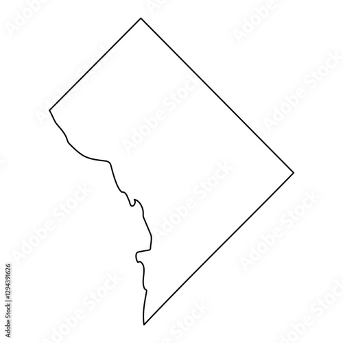 Map of Washington, D.C., USA. Washington, D. C. Map Black, United States Capital Town Border | US American City | Transparent Isolated | Variations. Modern Map - Washington D.C. USA. Vector