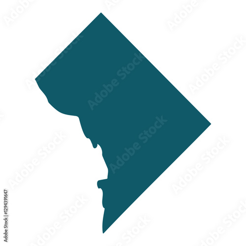Map of Washington, D.C., USA. Washington, D. C. Map Black, United States Capital Town Border | US American City | Transparent Isolated | Variations. Modern Map - Washington D.C. USA. Vector