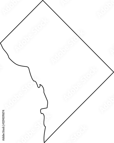 Map of Washington, D.C., USA. Washington, D. C. Map Black, United States Capital Town Border | US American City | Transparent Isolated | Variations. Modern Map - Washington D.C. USA.Vector.Transparent