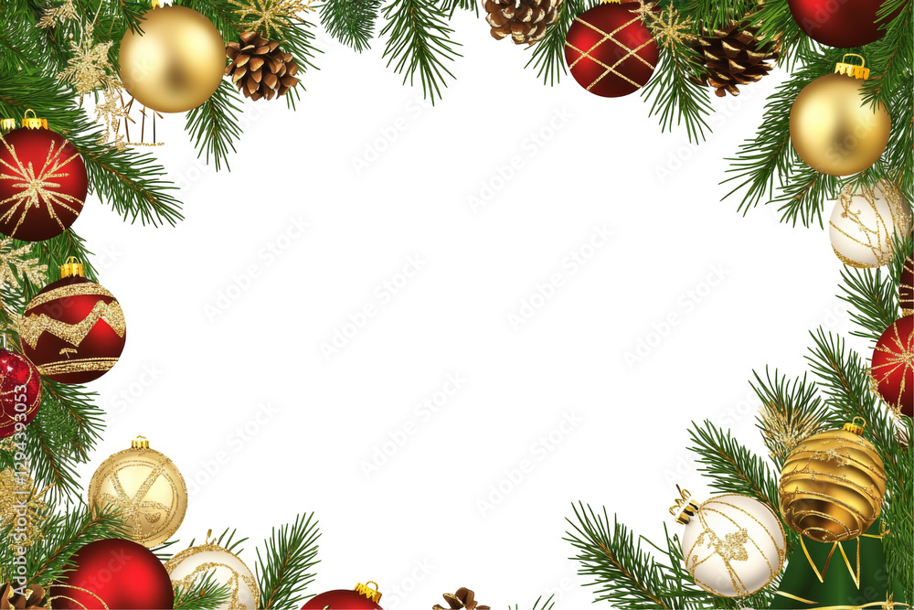 Festive christmas ornaments frame transparent background png white space holiday decor concept Festive christmas ornaments frame transparent background png white space holiday decor concept