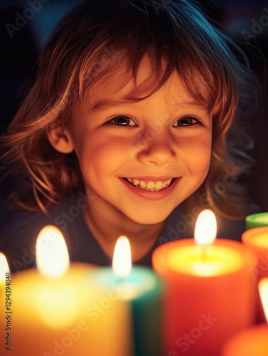 Wallpaper Mural Girl smiling with candles Torontodigital.ca