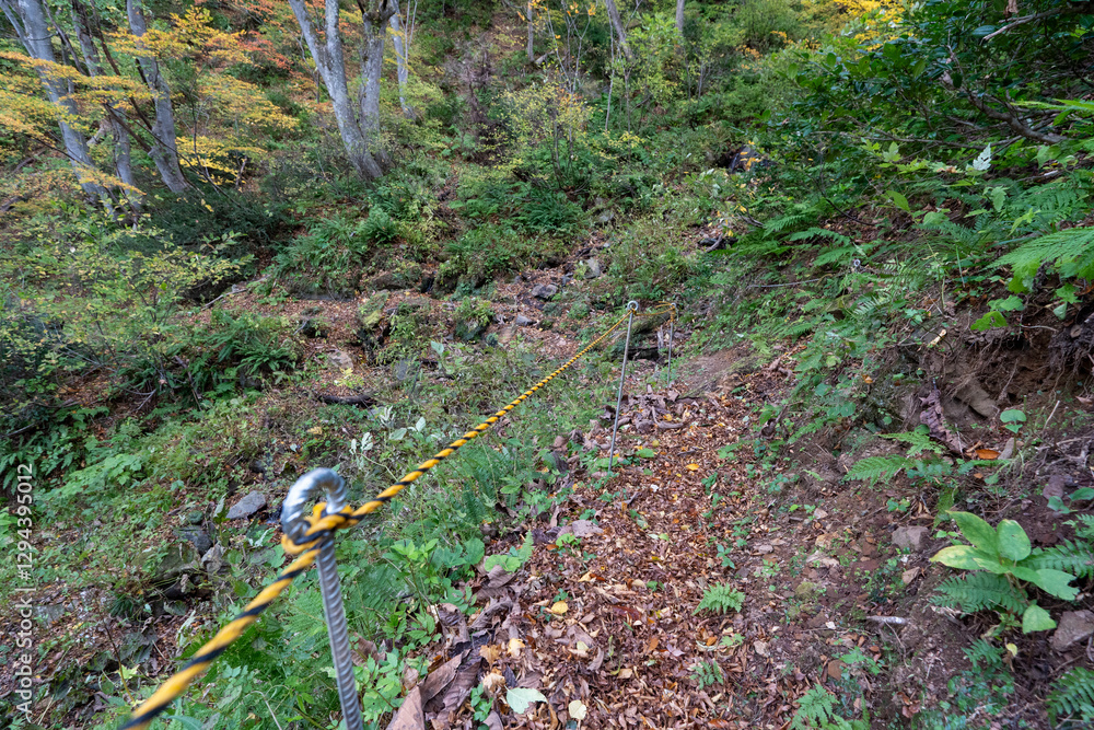 Fototapeta premium Historic old road “Salt Road” which is also a long distance hiking course and its surroundings