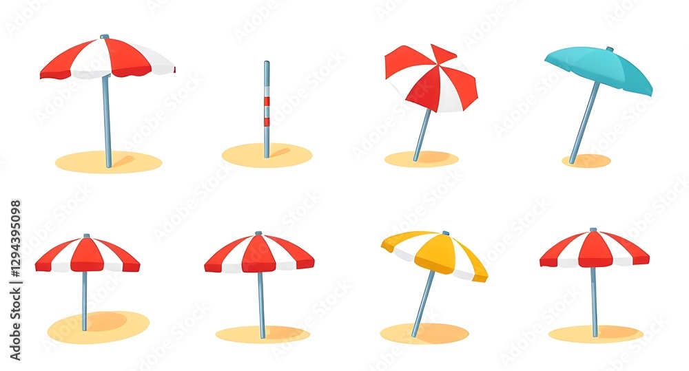 Obraz premium colorful beach umbrellas
