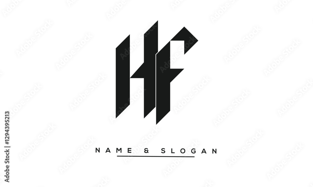 Obraz premium FH, HF Abstract Letters Logo Monogram