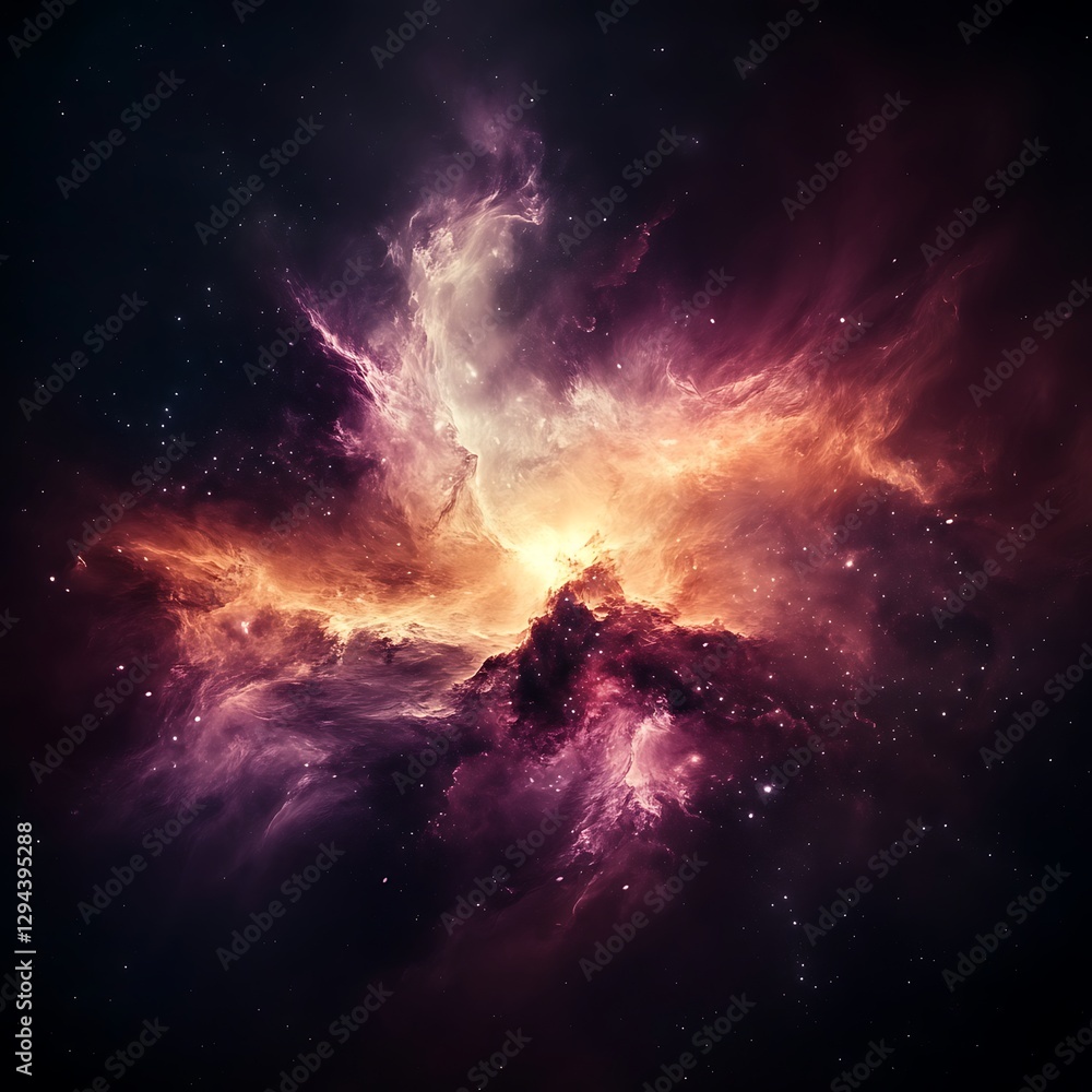 Fototapeta premium Celestial explosion nebula formation outer space astronomy image cosmic environment wide angle galactic beauty