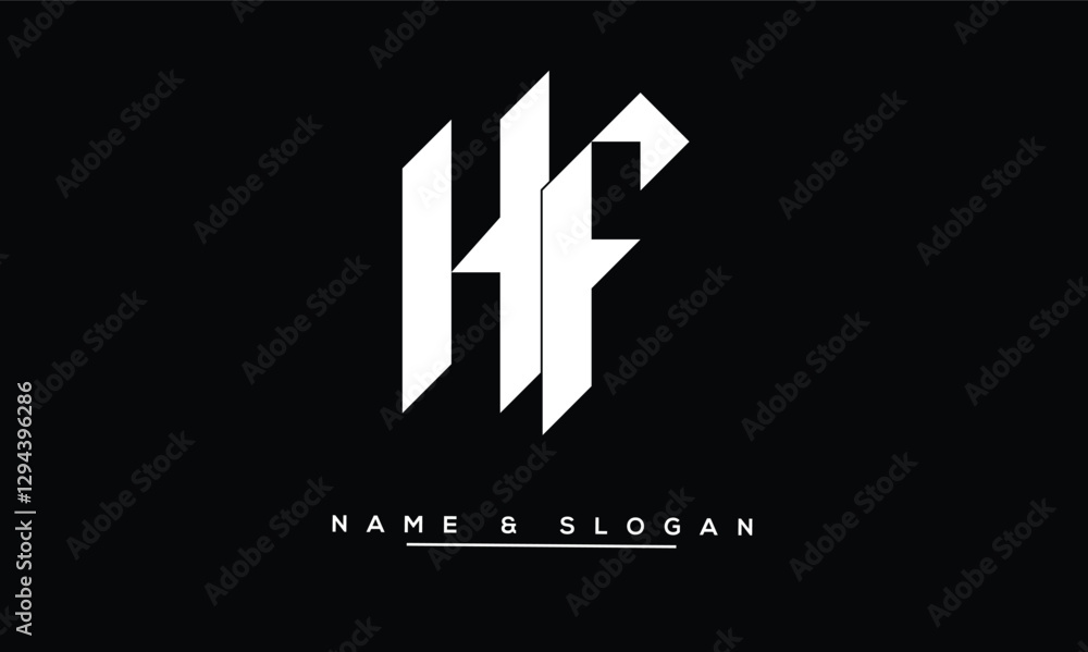 FH, HF Abstract Letters Logo Monogram FH, HF Abstract Letters Logo Monogram