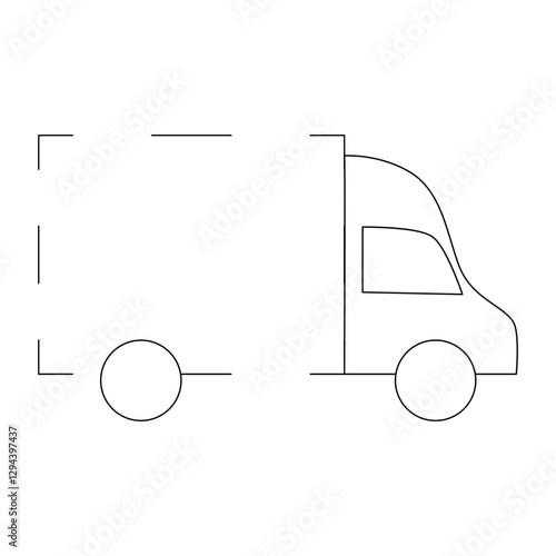 Simple of Truck Logistics Related Vector Line Icons. Contains such Icons as Cargo Inspection, Route, Forklift at warehouse and more. Editable Stroke. Flat style Eps 10