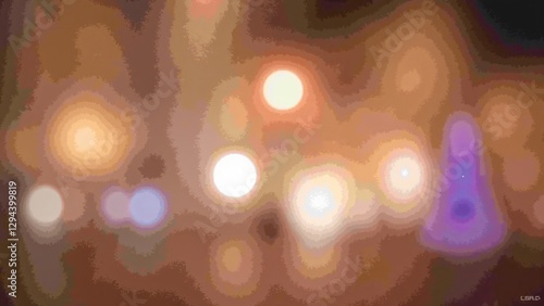 Abstract Blurred City Lights at Night - Urban Bokeh Background