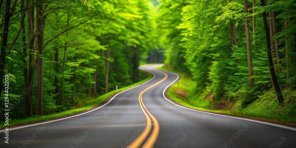 Fototapeta premium Serenity in Motion: The Allure of Scenic Roadways