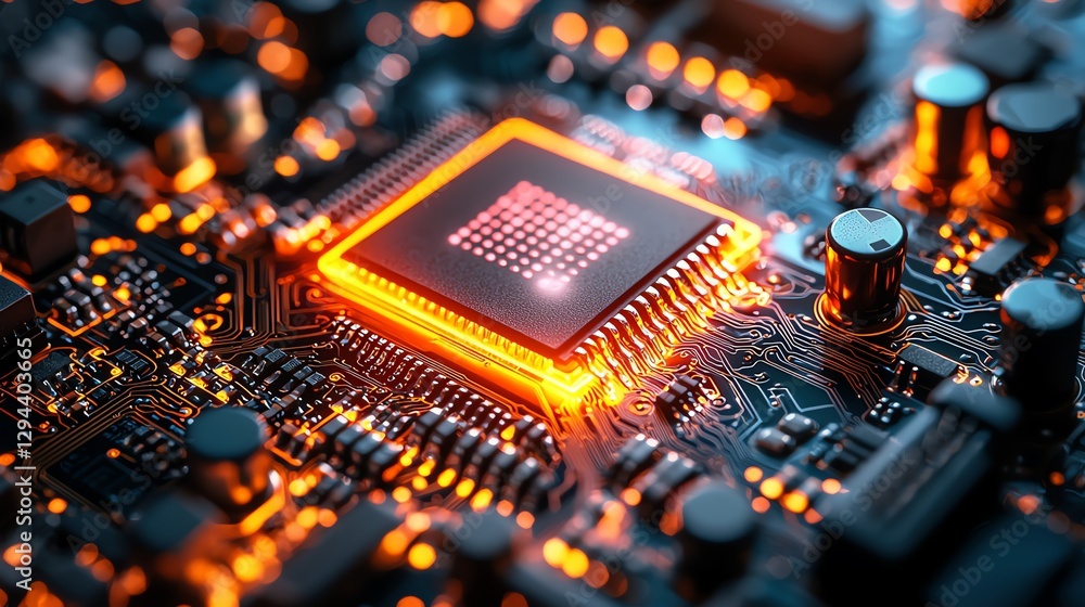Cyber black background with a neon-lit circuit board Cyber black background with a neon-lit circuit board