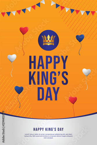 King's day celebrations design template. Design for digital banner or print.