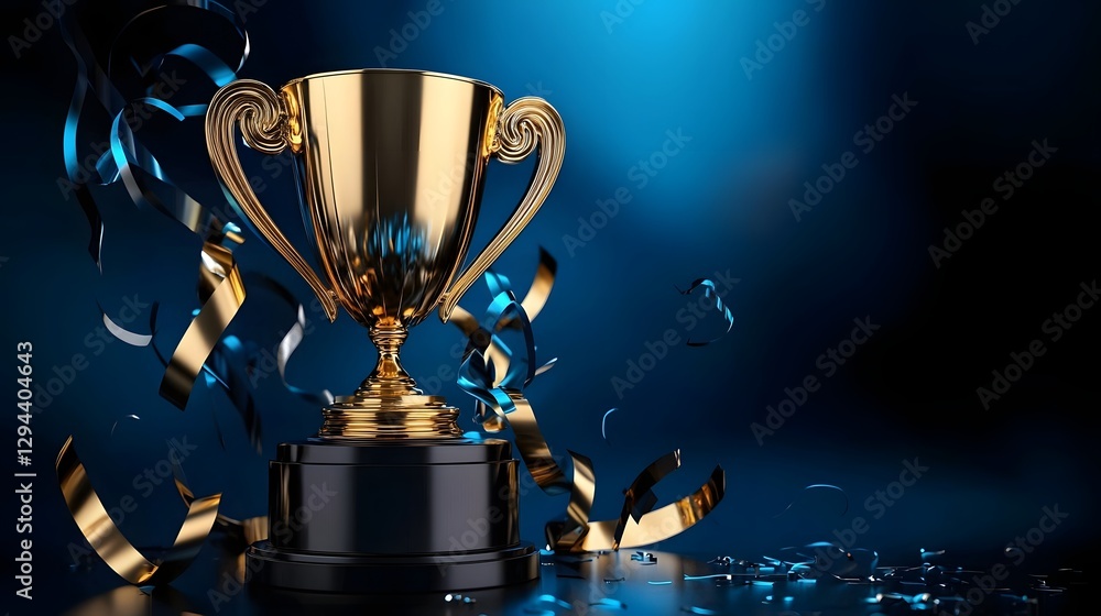 Prestigious golden trophy a symbol of achievement and success