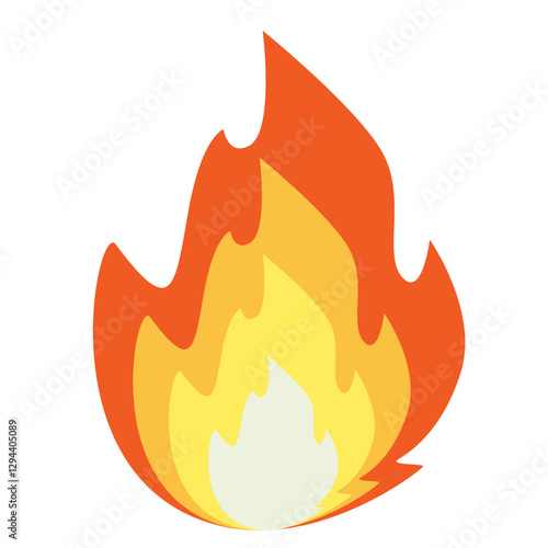 Vector isolated fire emoji.Eps 10. Vector illustration.