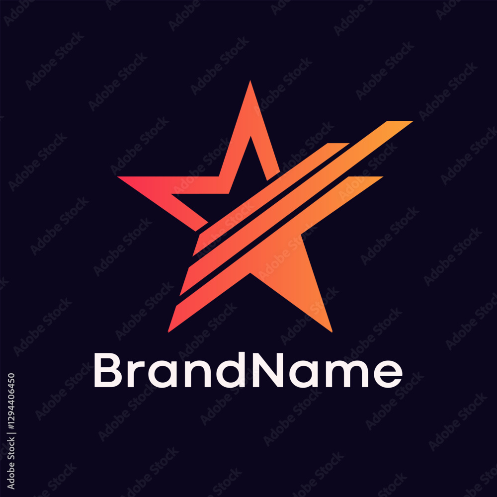 Obraz premium Rising Star Logo Design Vector