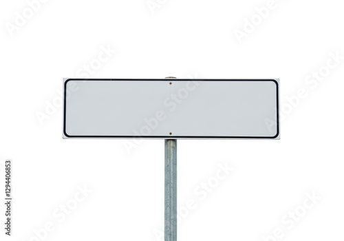 Isolated Blank White Road Sign on Pole