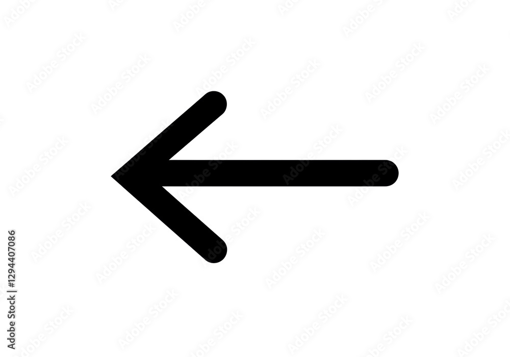 Isolated Simple Black Arrow Pointing Left Isolated Simple Black Arrow Pointing Left