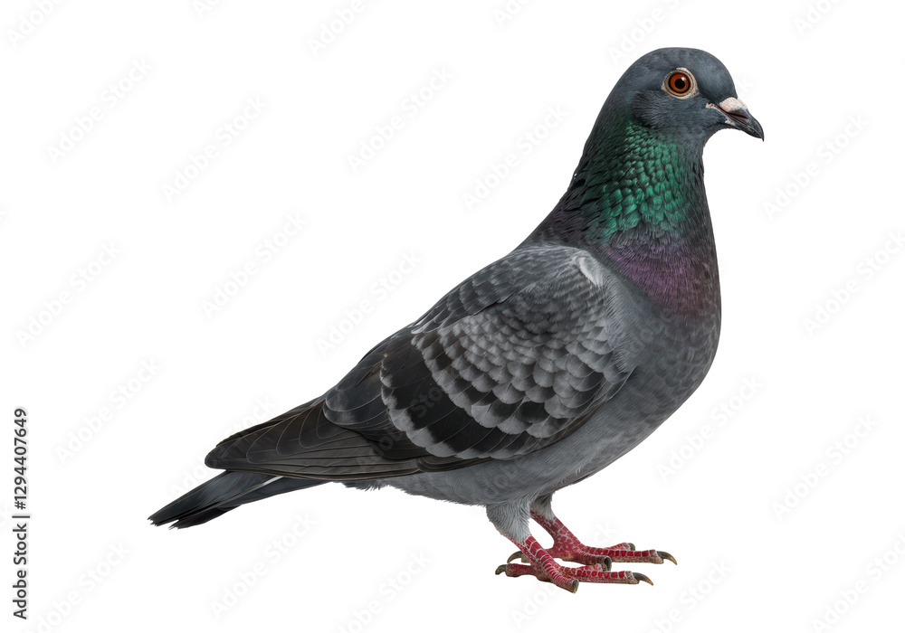 Isolated Full-Bodied Shot of City Pigeon Isolated Full-Bodied Shot of City Pigeon