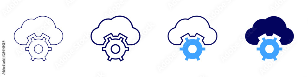 Cloud computing backup icon in 4 different styles. Thin Line, Line, Bold Line, Duotone. Duotone style. Editable stroke Cloud computing backup icon in 4 different styles. Thin Line, Line, Bold Line, Duotone. Duotone style. Editable stroke