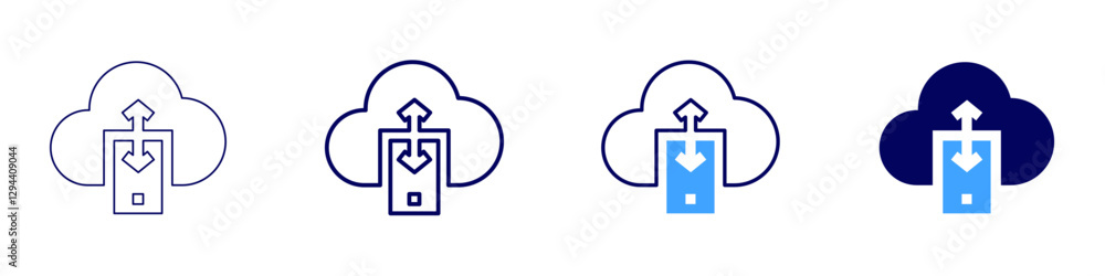 Cloud computing benefits icon in 4 different styles. Thin Line, Line, Bold Line, Duotone. Duotone style. Editable stroke Cloud computing benefits icon in 4 different styles. Thin Line, Line, Bold Line, Duotone. Duotone style. Editable stroke