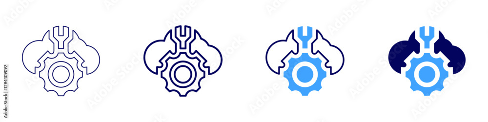 Cloud computing big data icon in 4 different styles. Thin Line, Line, Bold Line, Duotone. Duotone style. Editable stroke Cloud computing big data icon in 4 different styles. Thin Line, Line, Bold Line, Duotone. Duotone style. Editable stroke