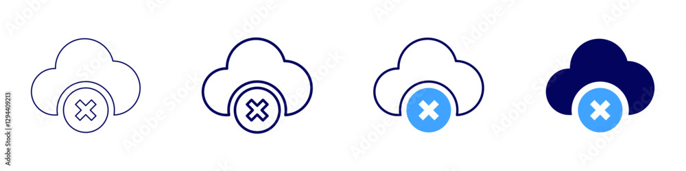 Cloud computing computing power icon in 4 different styles. Thin Line, Line, Bold Line, Duotone. Duotone style. Editable stroke Cloud computing computing power icon in 4 different styles. Thin Line, Line, Bold Line, Duotone. Duotone style. Editable stroke