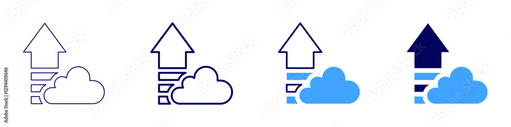 Cloud computing for business icon in 4 different styles. Thin Line, Line, Bold Line, Duotone. Duotone style. Editable stroke Cloud computing for business icon in 4 different styles. Thin Line, Line, Bold Line, Duotone. Duotone style. Editable stroke