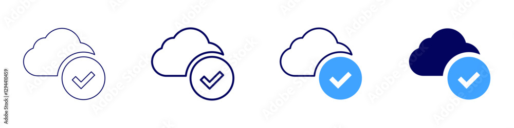 Cloud computing integration icon in 4 different styles. Thin Line, Line, Bold Line, Duotone. Duotone style. Editable stroke Cloud computing integration icon in 4 different styles. Thin Line, Line, Bold Line, Duotone. Duotone style. Editable stroke