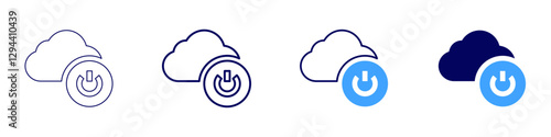 Cloud computing infrastructure monitoring icon in 4 different styles. Thin Line, Line, Bold Line, Duotone. Duotone style. Editable stroke