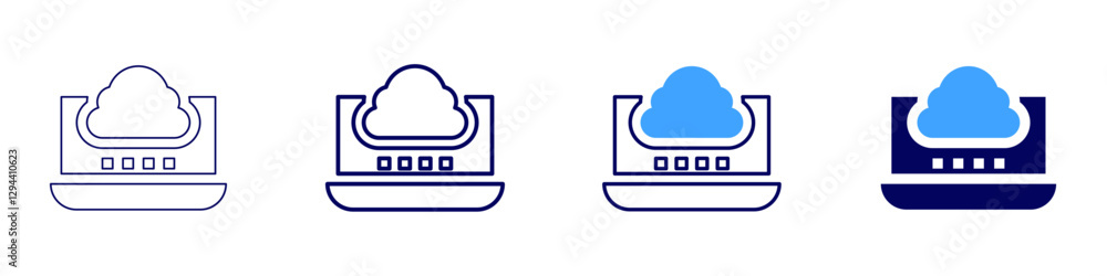 Cloud computing optimization icon in 4 different styles. Thin Line, Line, Bold Line, Duotone. Duotone style. Editable stroke Cloud computing optimization icon in 4 different styles. Thin Line, Line, Bold Line, Duotone. Duotone style. Editable stroke