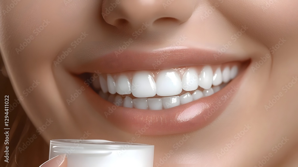 Close up of a beautiful woman gently massaging a moisturizing and whitening cream onto her smooth youthful facial skin creating a radiant glowing