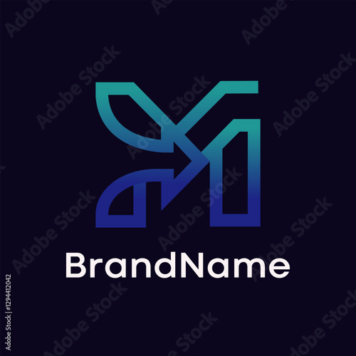 Letter M Arrow Modern Logo Design