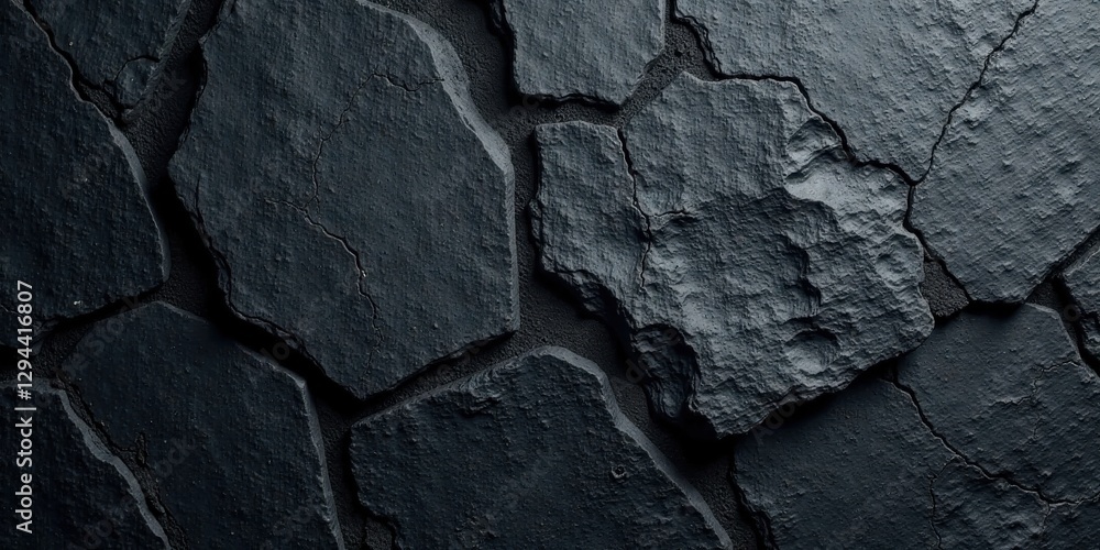 Fototapeta premium Dark Grey Irregular Stone Wall Texture A Seamless Background Image for Design Projects
