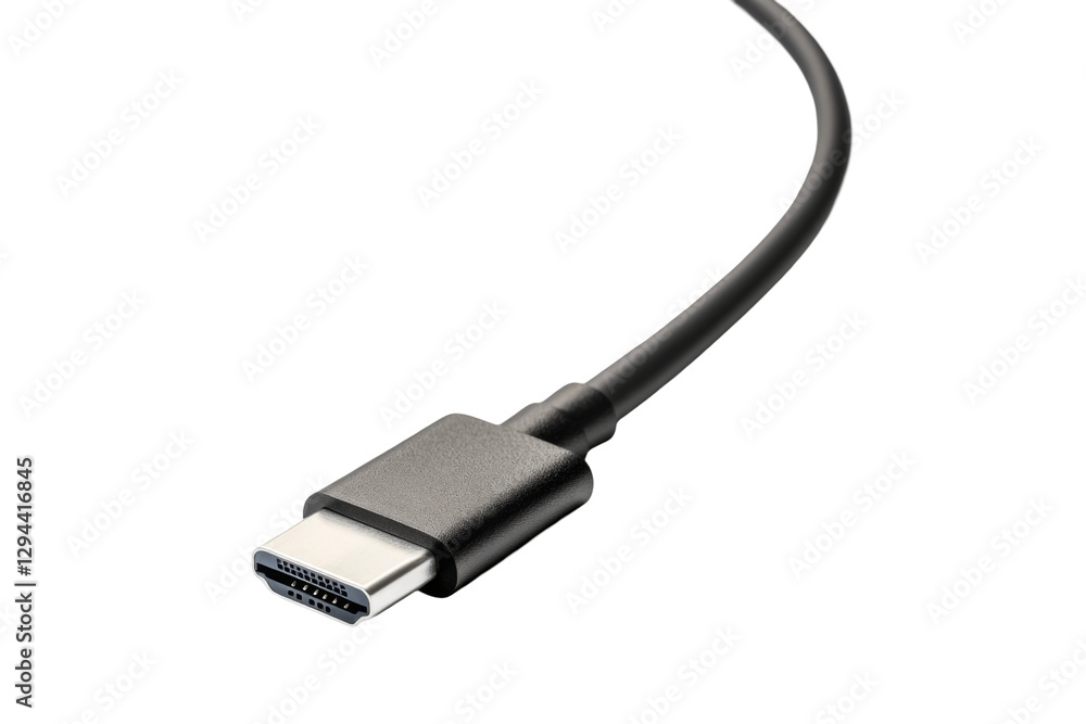 Usb-c cable close-up on transparent background png format white color minimalist style high-quality visuals Usb-c cable close-up on transparent background png format white color minimalist style high-quality visuals