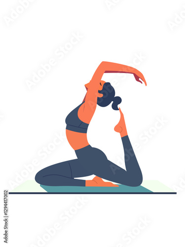 Young woman doing yoga pose. Yogi person doing yoga. SVG file with transparent background. Vector illustration. 