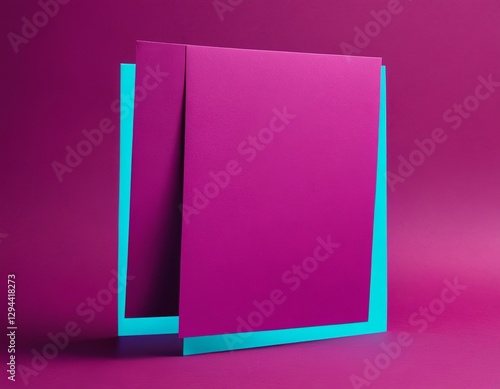 Vibrant magenta and cyan geometric shapes create a modern and artistic display. photo