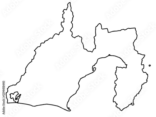 少しゆるい白い静岡県地図 中部地方 東日本