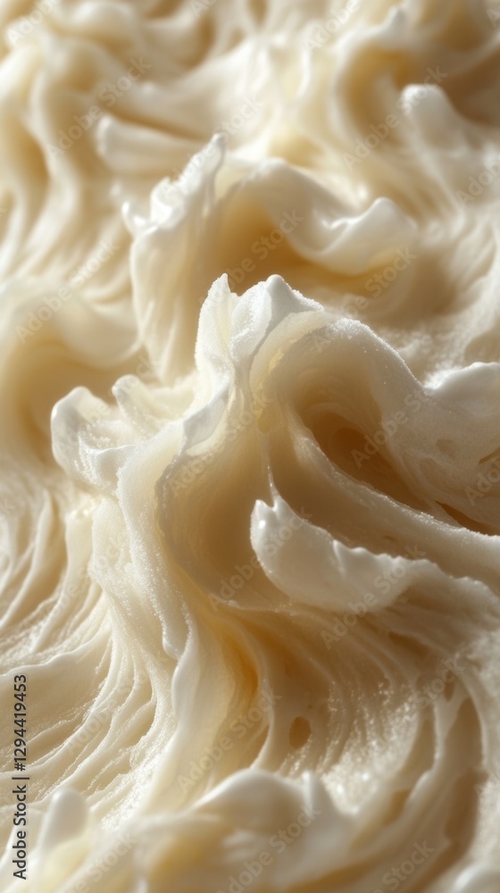 Macro of Vanilla Ice Cream Texture – Creamy and Appetizing Surface Macro of Vanilla Ice Cream Texture – Creamy and Appetizing Surface