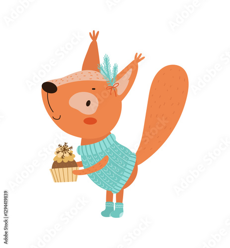 Squirrel with Cupcake