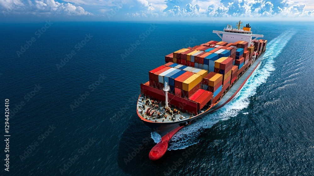 Obraz premium Maritime Law Expert Analyzing Blockchain-Powered Shipping Data and Logistics for Improved Efficiency, Transparency, and Sustainability in the Global Transportation Industry