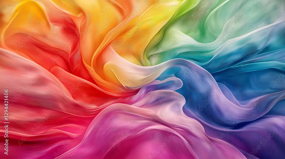Radiant rainbow gradient background with bold typography and festive elements symbolizing LGBTQ pride for vibrant Pride Month greeting cards banners or other celebratory designs