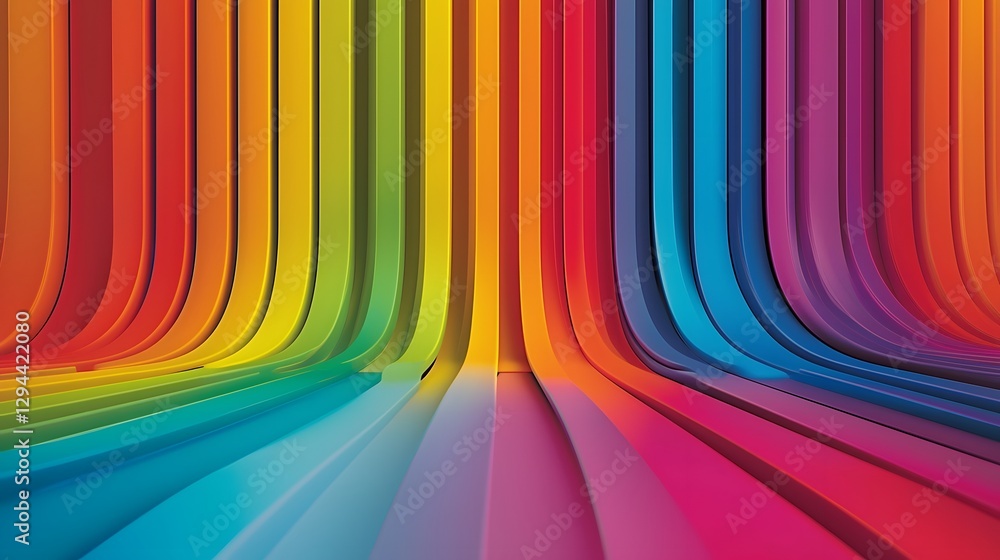 Seamless and futuristic gradient stripes in a vibrant rainbow pattern designed for LGBTQ pride themes pride month events visually appealing digital or print backgrounds