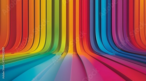 Obraz na płótnie Seamless and futuristic gradient stripes in a vibrant rainbow pattern designed for LGBTQ pride themes pride month events visually appealing digital or print backgrounds w salonie