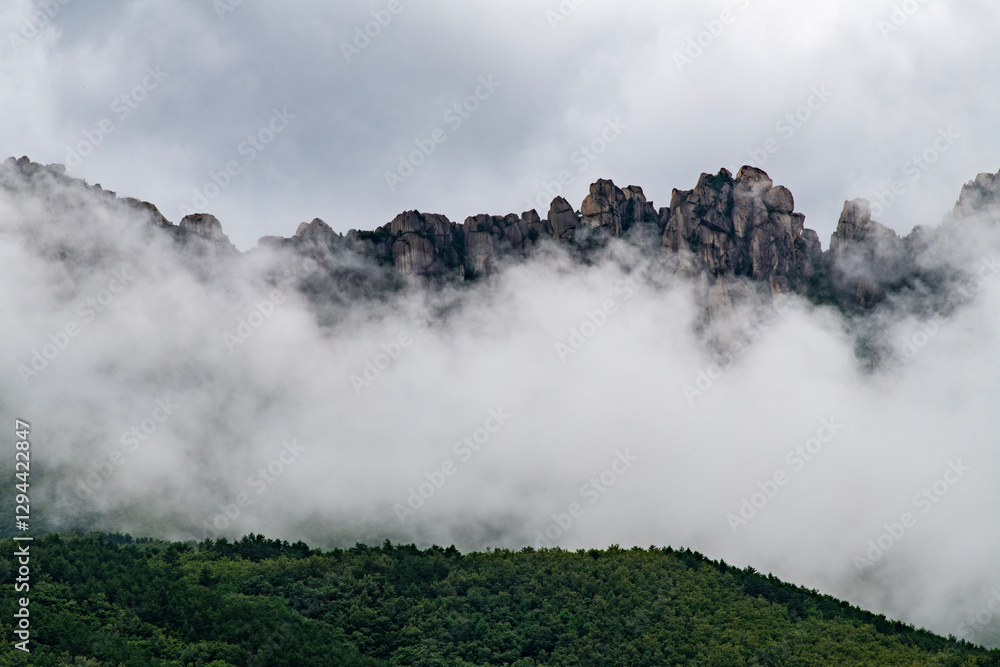 Fototapeta premium rock and cloud on the mountain
