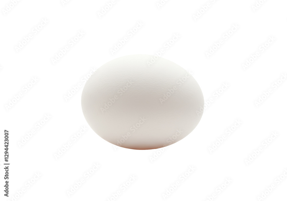 Isolated Single White Egg with Smooth Surface Isolated Single White Egg with Smooth Surface