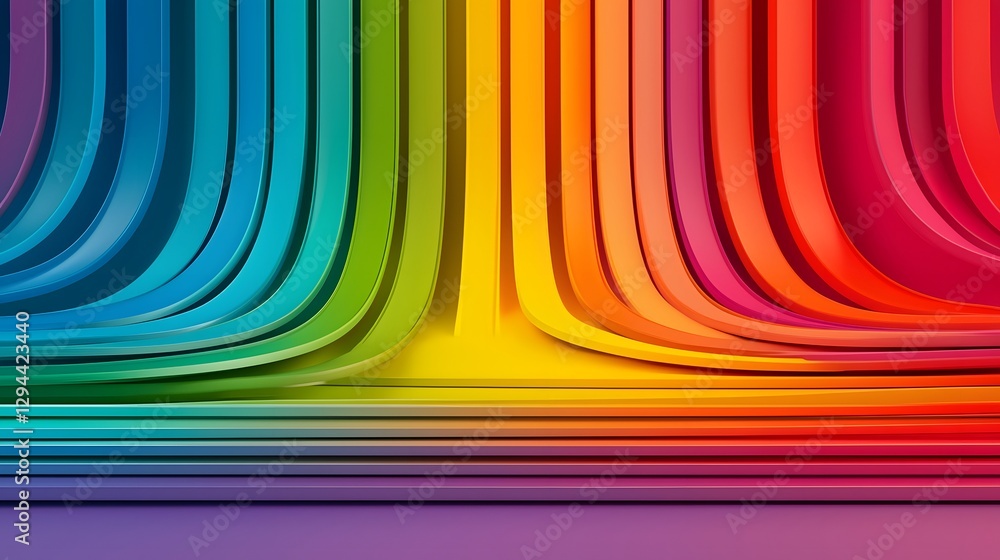 Striking Minimalist Rainbow Background with Flowing Color Transitions Creating an Energetic and Uplifting Atmosphere Symbolizing Self Expression